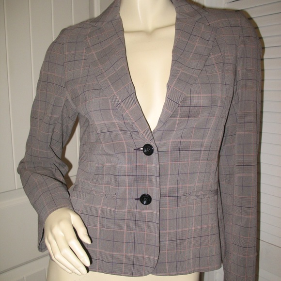 Vintage Y2K 90s Tracy Evans Plaid Blazer Jacket Preppy Academia Corpcore Office - Picture 4 of 8